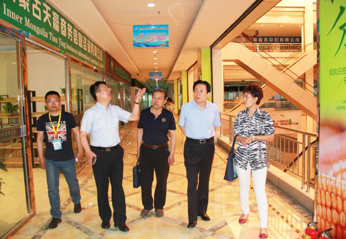 內(nèi)蒙古自治區(qū)農(nóng)牧業(yè)廳副廳長(zhǎng)云挨厚一行參觀考察內(nèi)蒙古農(nóng)牧業(yè)電商創(chuàng)業(yè)園